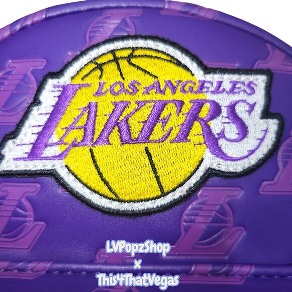 Loungefly x NBA Los Angeles Lakers Debossed Logo Mini Backpack – Purple & Gold - Picture 4 of 5